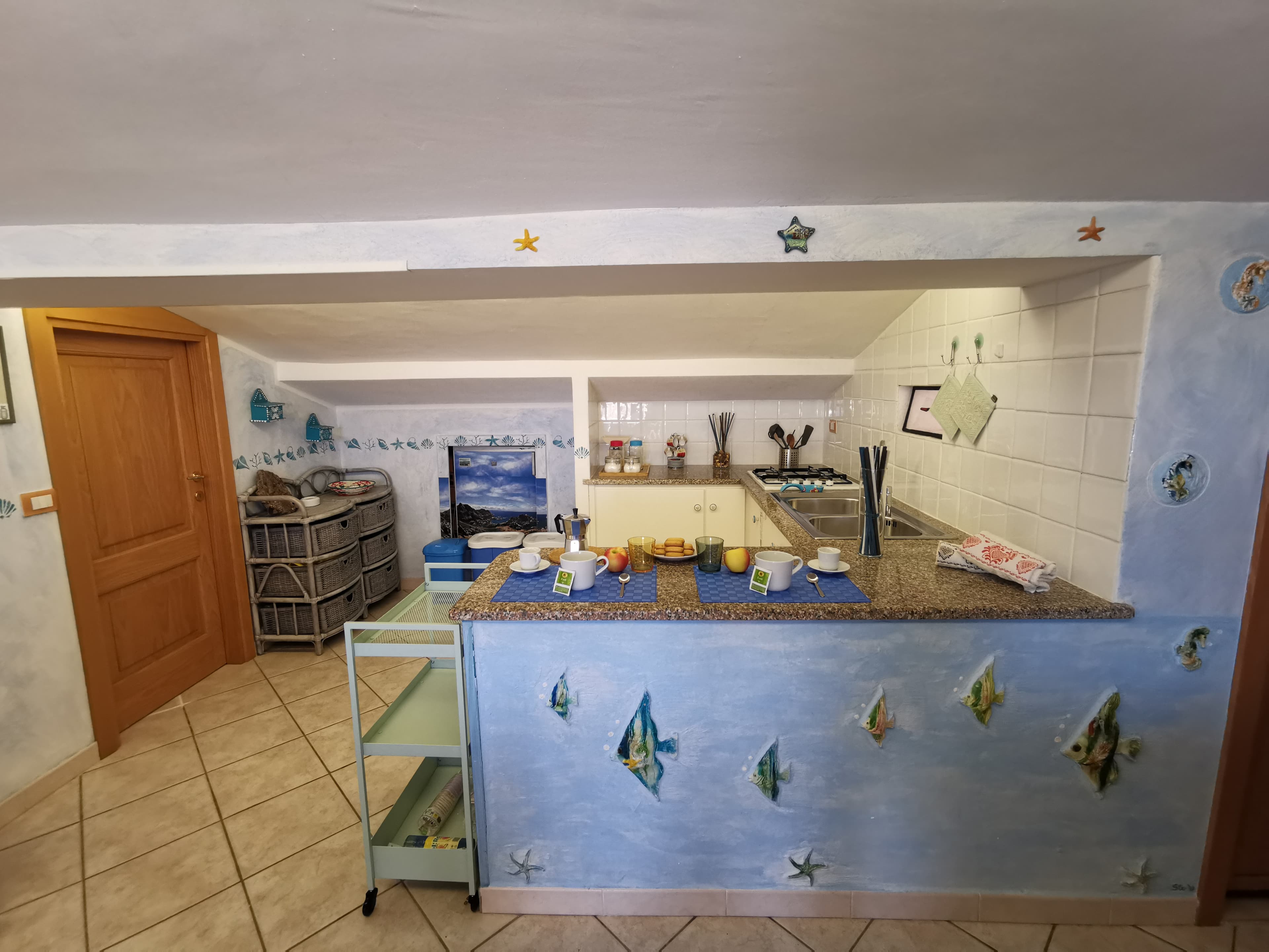 Salone e cucina a vista