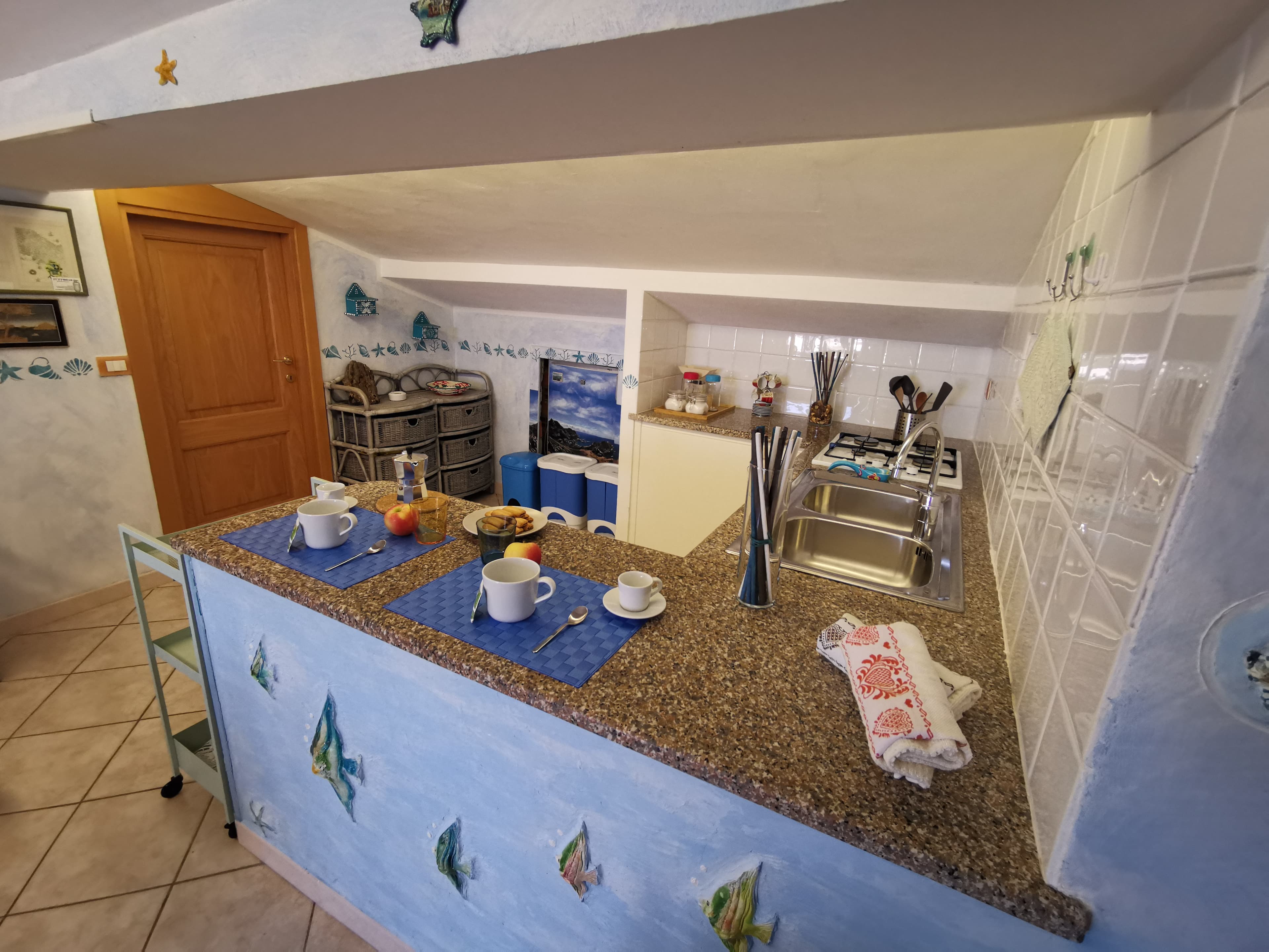 Salone e cucina a vista