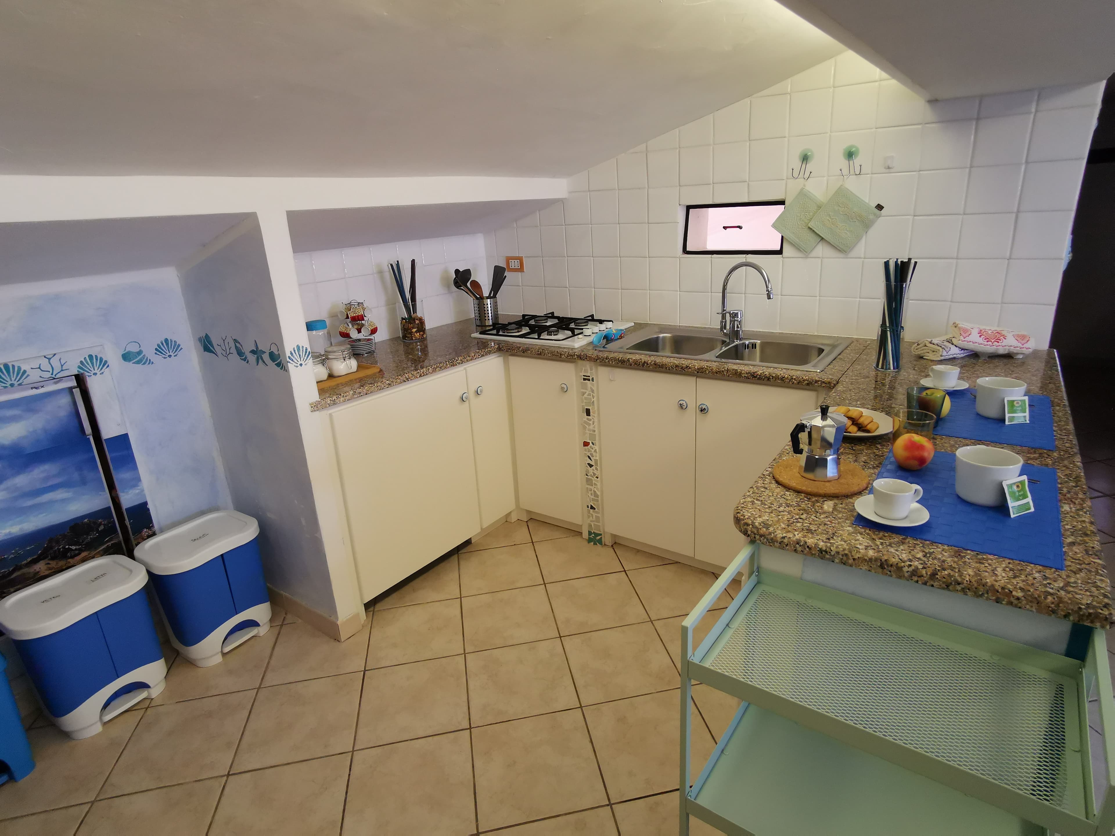 Salone e cucina a vista
